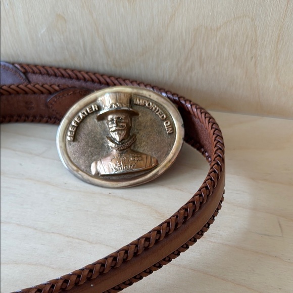 Other - RARE beefeaters gin Brown Leather Belt with Gold Buckle - 38